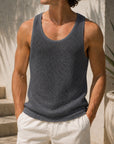 Mivanity Men's Hollow-Out Knit Tank Tops