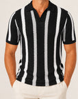 Mivanity Men's Hollow-Out Short-Sleeve Comfortable Gentleman Polos