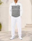 Mivanity Men's Hooded Knit Long-Sleeve Top Jogger Pants 2-Piece Sets
