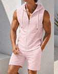 Mivanity Men's Hooded Sleeveless Top Shorts Sets