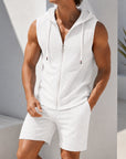 Mivanity Men's Hooded Sleeveless Top Shorts Sets