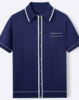 Mivanity Men's Jacquard Knit Polo Shirts