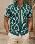 Mivanity Men's Jacquard Knit Shirts