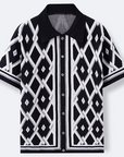 Mivanity Men's Jacquard Knit Shirts