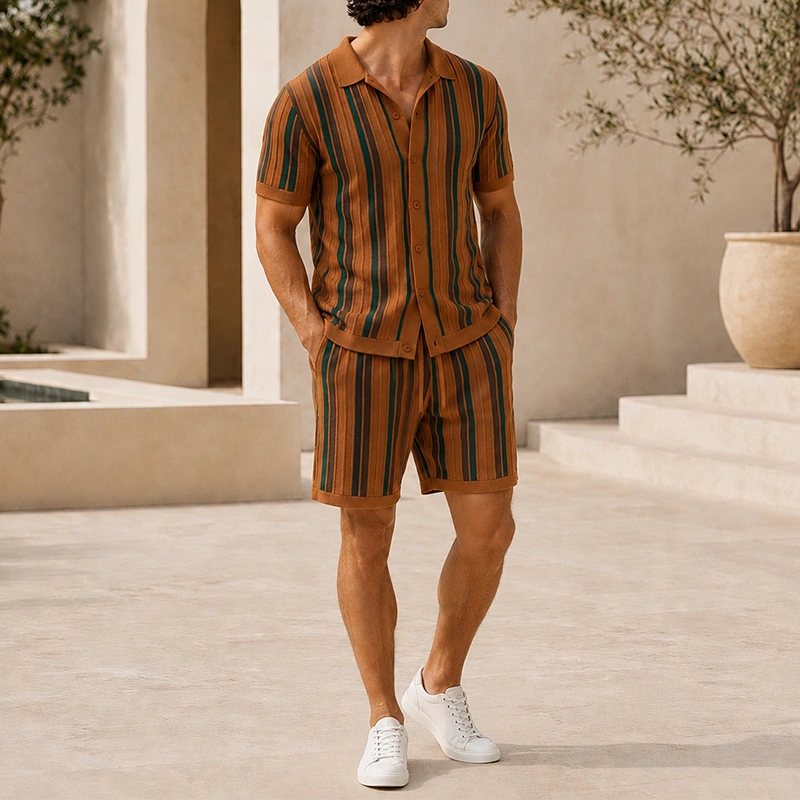 Mivanity Men's Knit Casual 2-Piece Sets