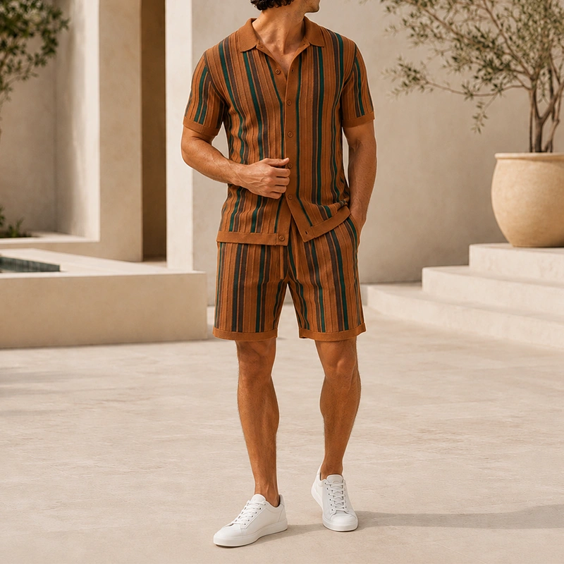 Mivanity Men's Knit Casual 2-Piece Sets