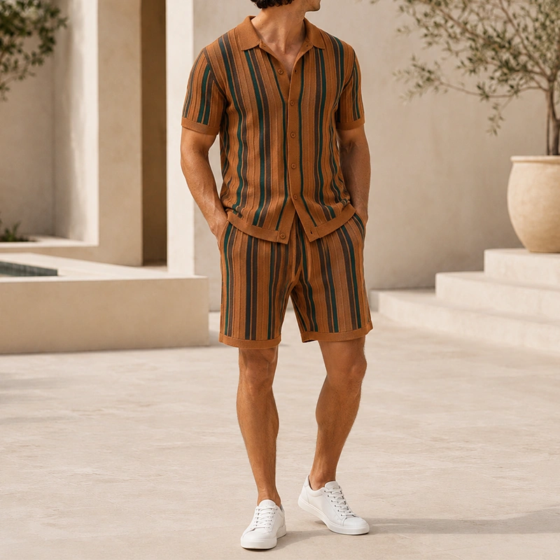 Mivanity Men's Knit Casual 2-Piece Sets
