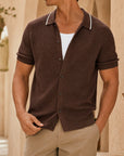 Mivanity Men's Knitted Business Casual Polo