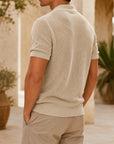 Mivanity Men's Knitted Business Casual Polo