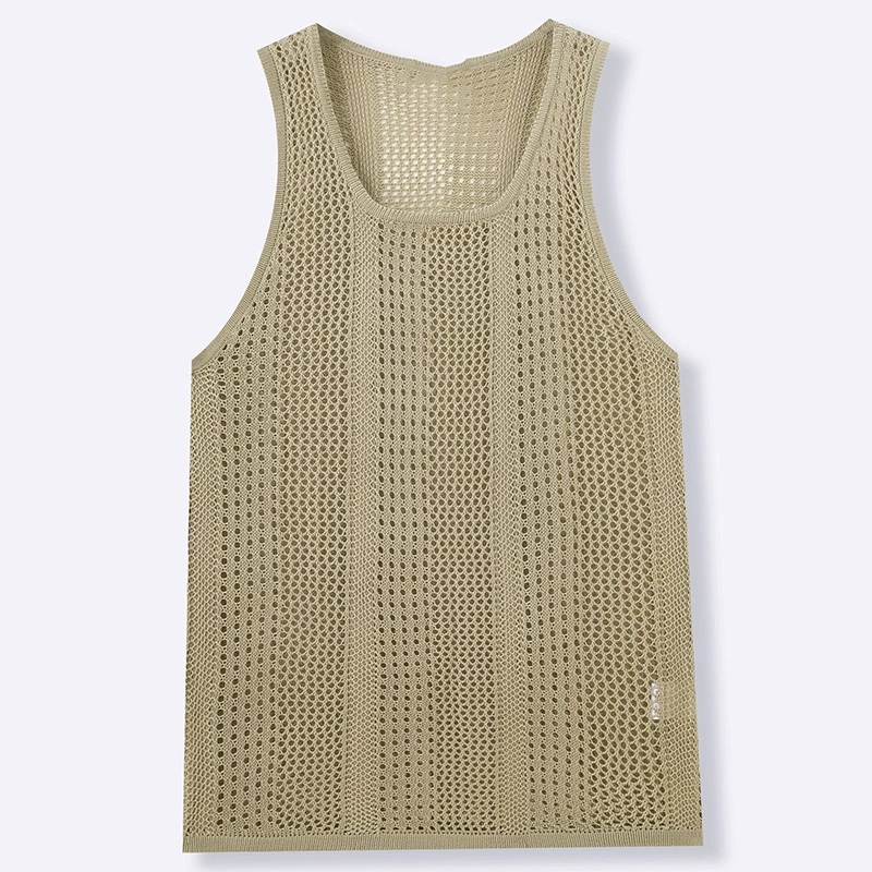 Mivanity Men's Knitted Hollow-Out Tank Tops