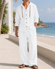 Mivanity Men's Lightweight Cotton Shirt Pants Sets