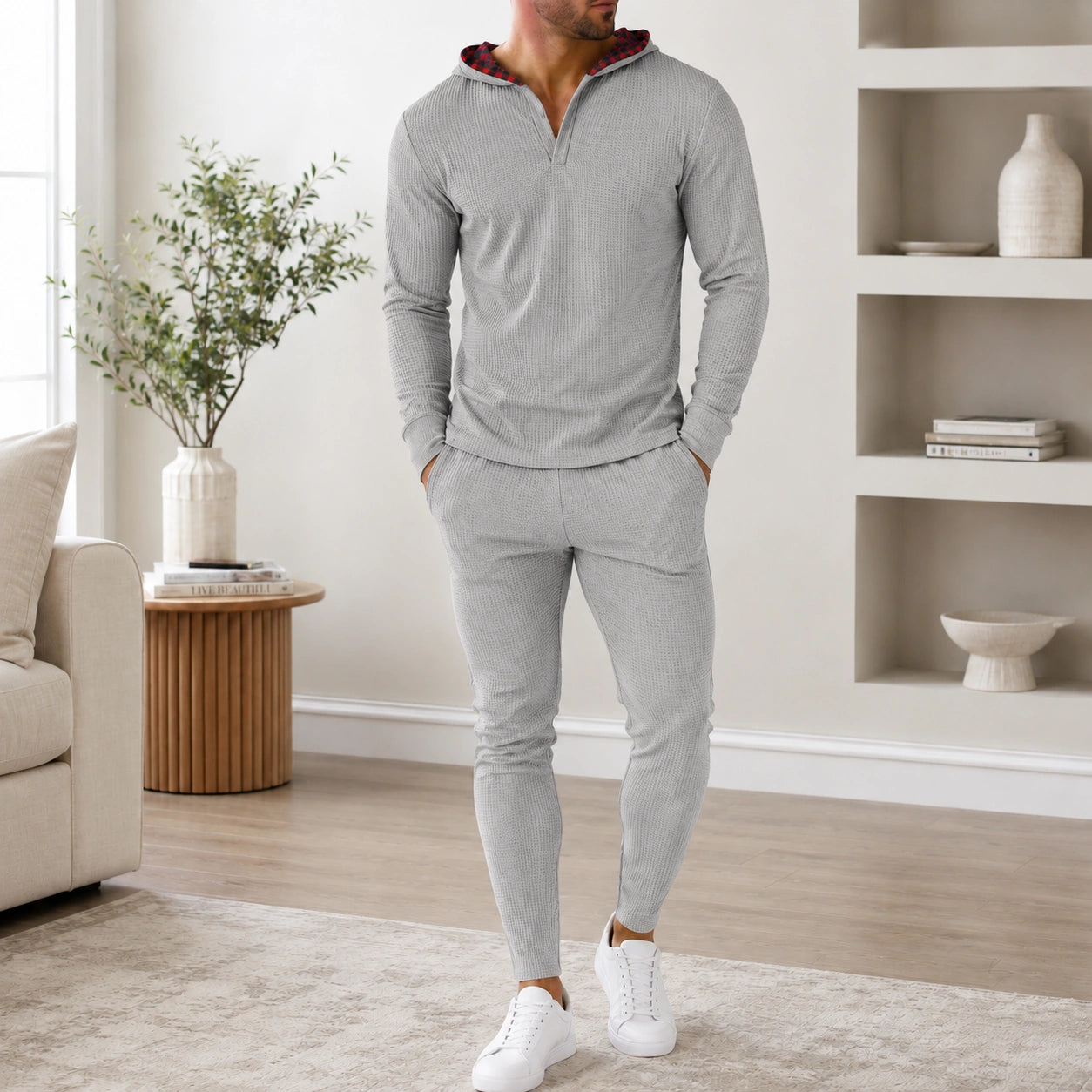 Mivanity Men's Lightweight Hooded T-Shirt Pants Sets