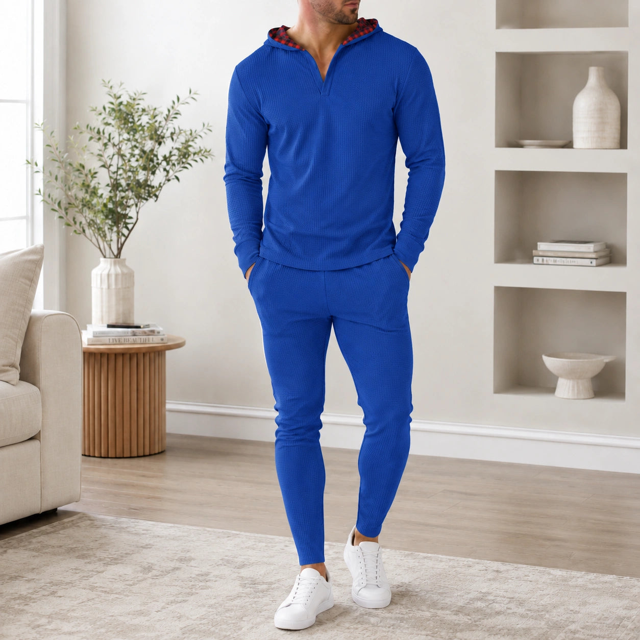 Mivanity Men's Lightweight Hooded T-Shirt Pants Sets