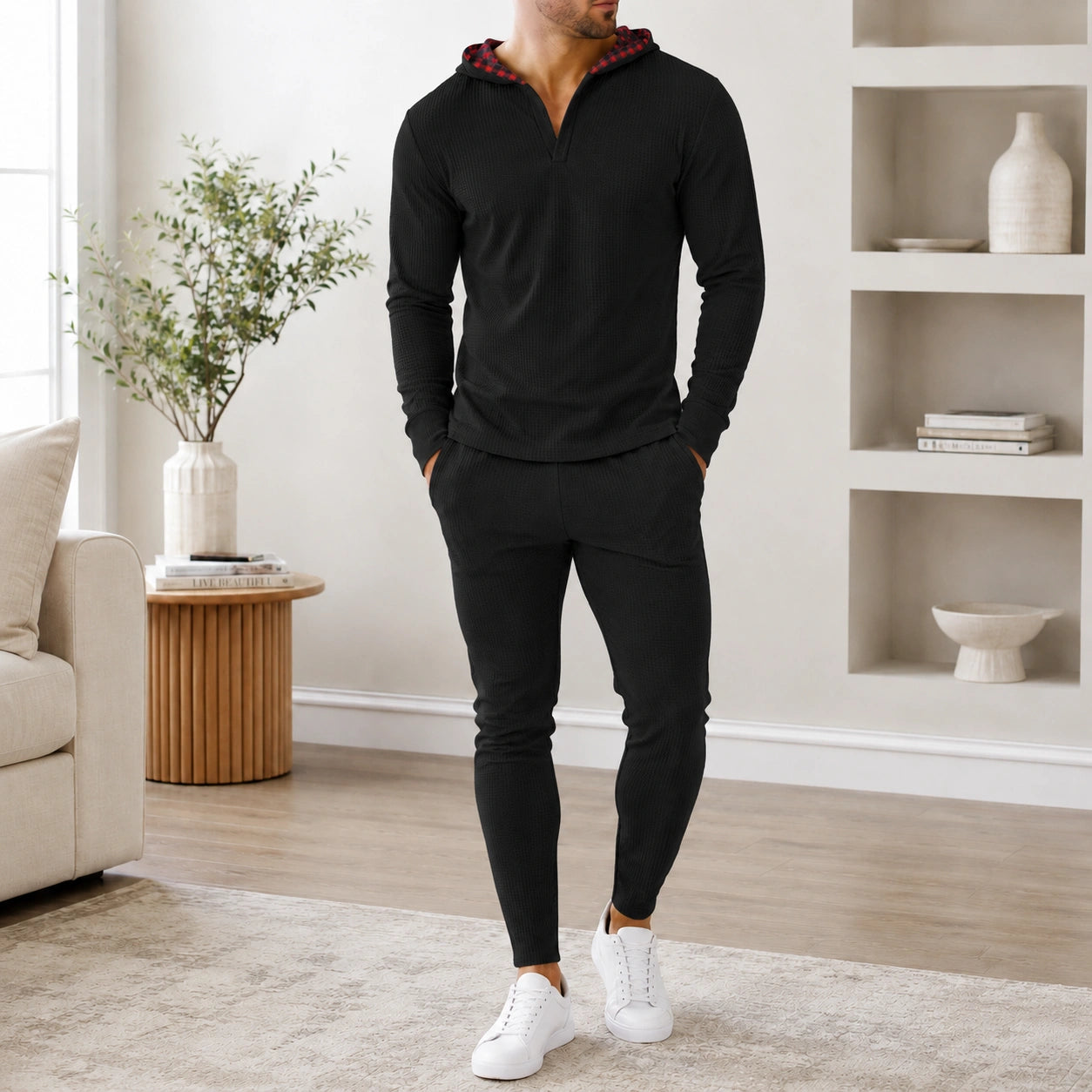 Mivanity Men's Lightweight Hooded T-Shirt Pants Sets