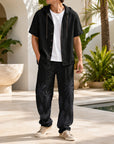 Mivanity Men's Lightweight Linen Shirt Pants Sets