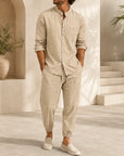 Mivanity Men's Lightweight Linen Shirt Pants Sets