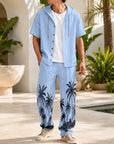 Mivanity Men's Lightweight Linen Shirt Pants Sets