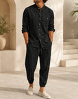 Mivanity Men's Lightweight Linen Shirt Pants Sets