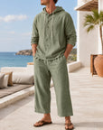 Mivanity Men's Lightweight Linen Shirt Pants Sets