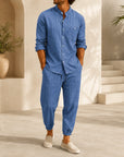 Mivanity Men's Lightweight Linen Shirt Pants Sets