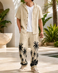 Mivanity Men's Lightweight Linen Shirt Pants Sets