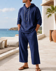 Mivanity Men's Lightweight Linen Shirt Pants Sets