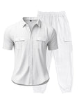 Mivanity Men's Lightweight Linen Shirt Pants Sets