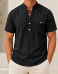 Mivanity Men's Lightweight Linen Stand Sporty casual Collar Shirts