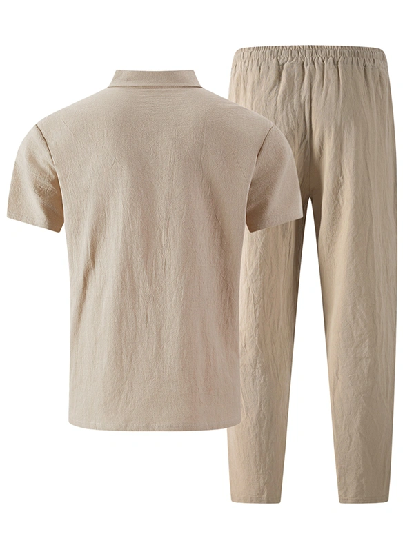Mivanity Men's Lightweight Linen T-Shirt Pants Sets