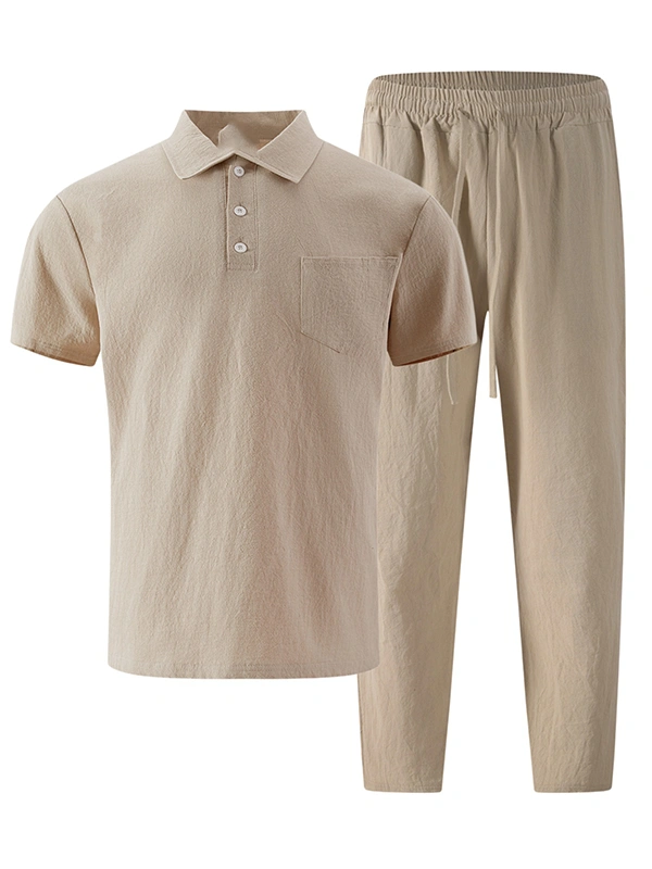 Mivanity Men's Lightweight Linen T-Shirt Pants Sets