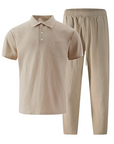Mivanity Men's Lightweight Linen T-Shirt Pants Sets
