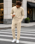 Mivanity Men's Lightweight Long-Sleeve T-Shirt Pants Sets