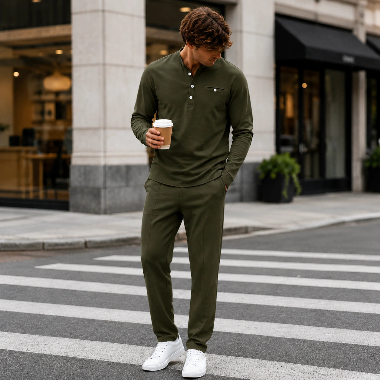 Mivanity Men's Lightweight Long-Sleeve T-Shirt Pants Sets