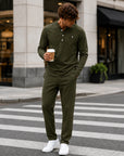 Mivanity Men's Lightweight Long-Sleeve T-Shirt Pants Sets
