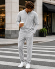 Mivanity Men's Lightweight Long-Sleeve T-Shirt Pants Sets