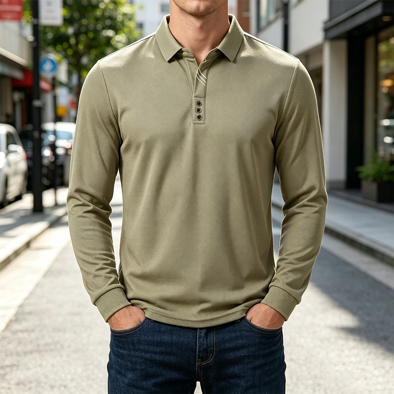 Mivanity Men's Lightweight Long Sleeve Polo Shirts