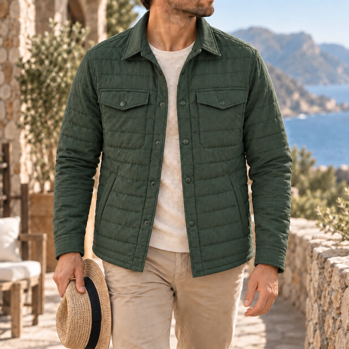Mivanity Men's Lightweight Quilted Shirt Jackets