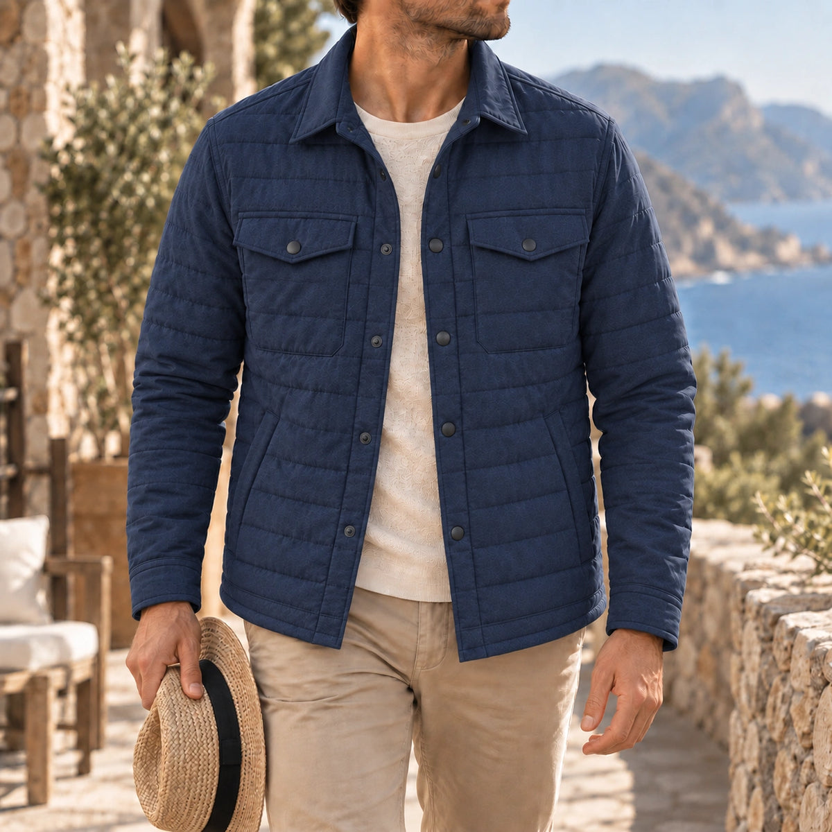 Mivanity Men's Lightweight Quilted Shirt Jackets