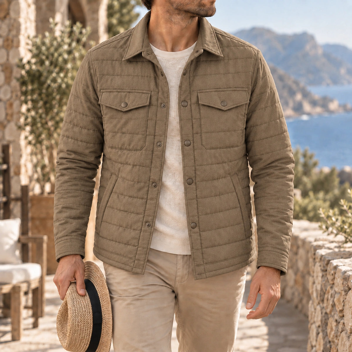 Mivanity Men's Lightweight Quilted Shirt Jackets