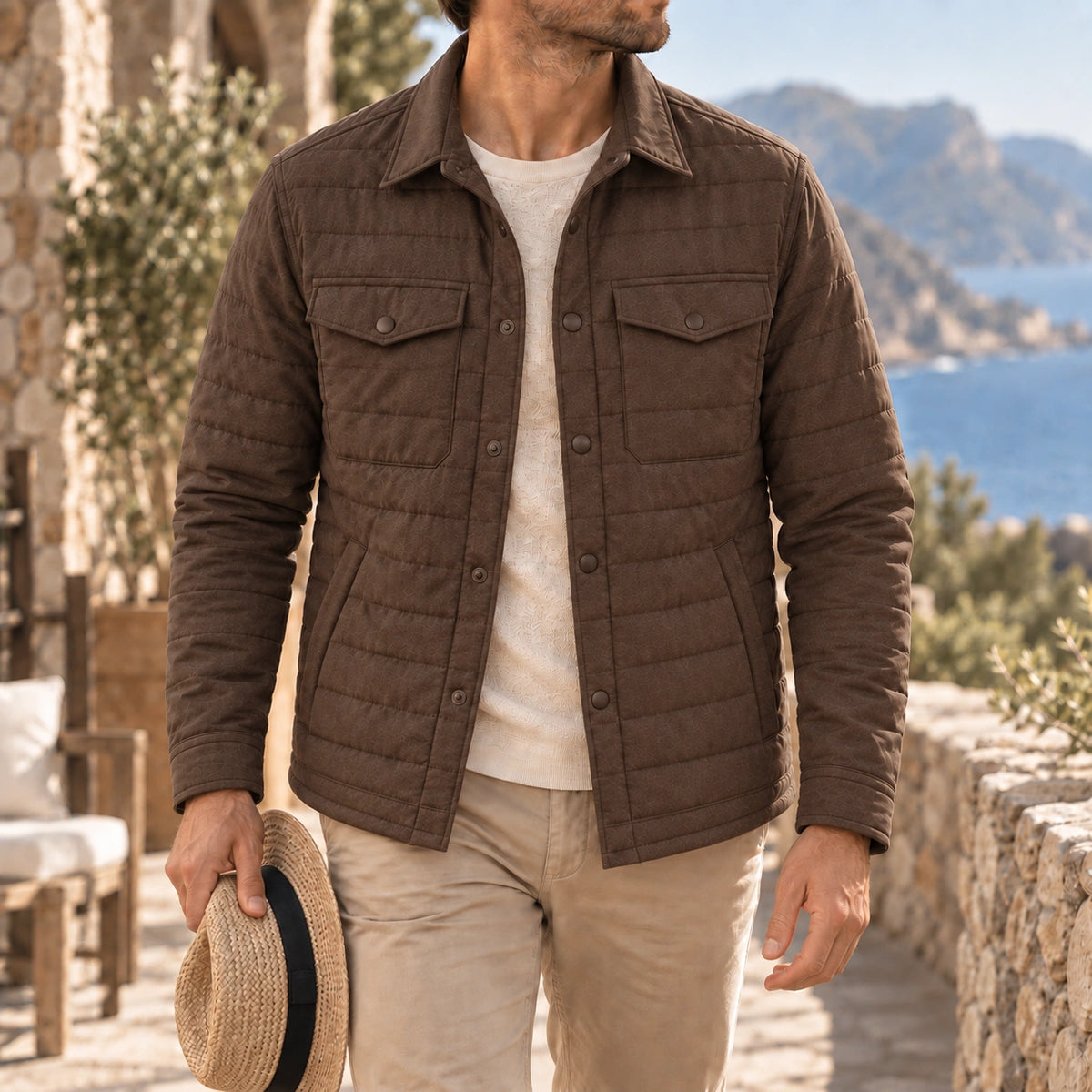 Mivanity Men's Lightweight Quilted Shirt Jackets