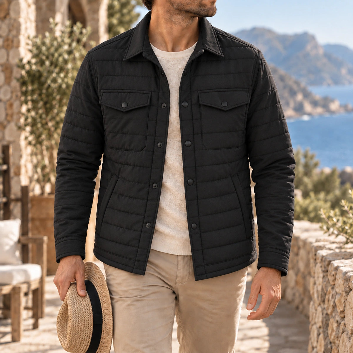 Mivanity Men's Lightweight Quilted Shirt Jackets