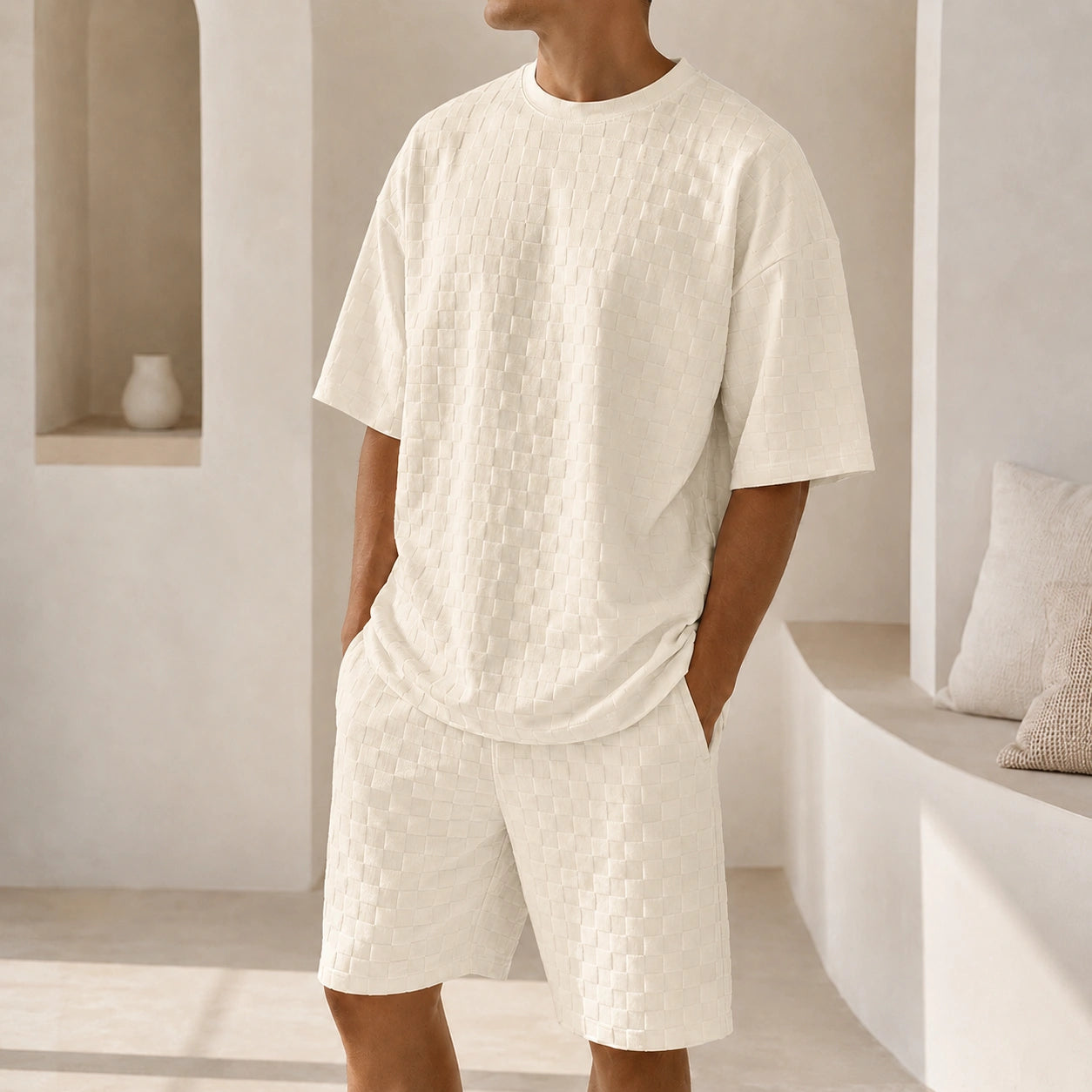 Mivanity Men's Lightweight Stretch Shirt Shorts Sets