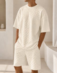 Mivanity Men's Lightweight Stretch Shirt Shorts Sets