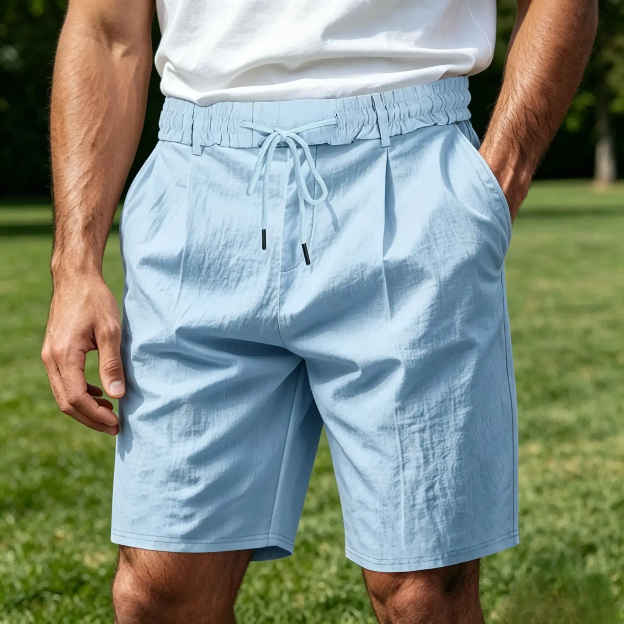 Mivanity Men's Linen Breathable Beach Shorts