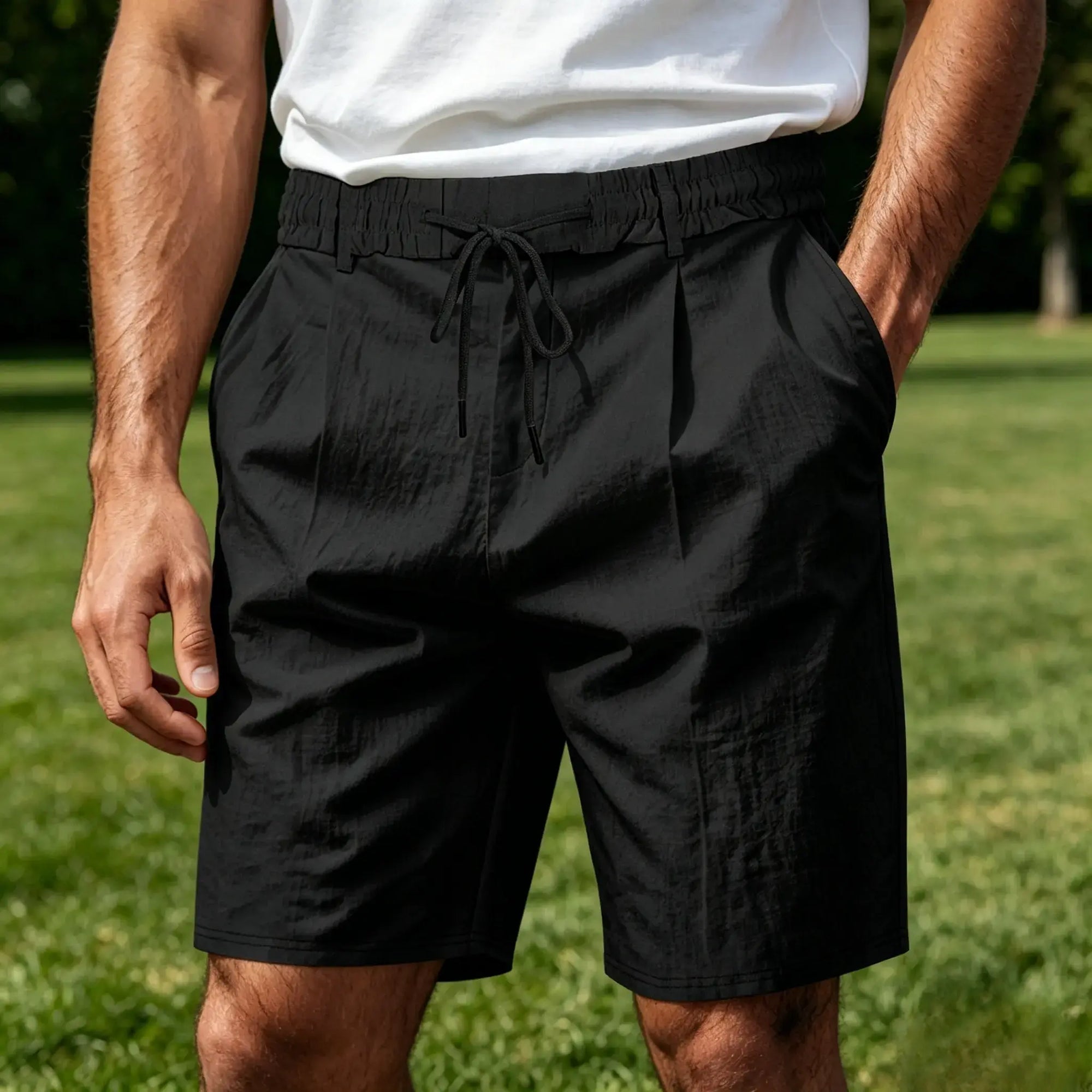 Mivanity Men's Linen Breathable Beach Shorts