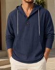 Mivanity Men's Linen Crew Neck Long-Sleeve Shirts