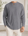 Mivanity Men's Linen Henley Gentleman Business Shirts