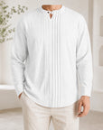 Mivanity Men's Linen Henley Gentleman Business Shirts