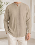 Mivanity Men's Linen Henley Gentleman Business Shirts
