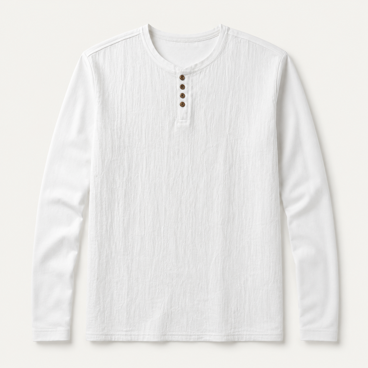 Mivanity Men's Linen Henley Shirt with Stretch Back